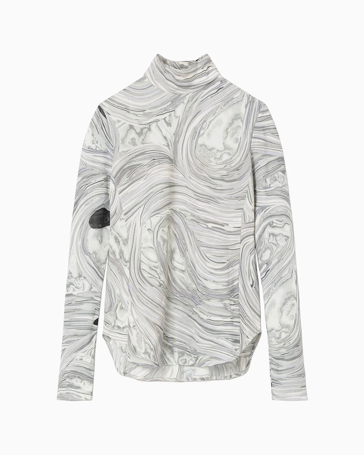 Mame Kurogouchi】Marble Print Jersey High Neck Top/grey | TOLMA.