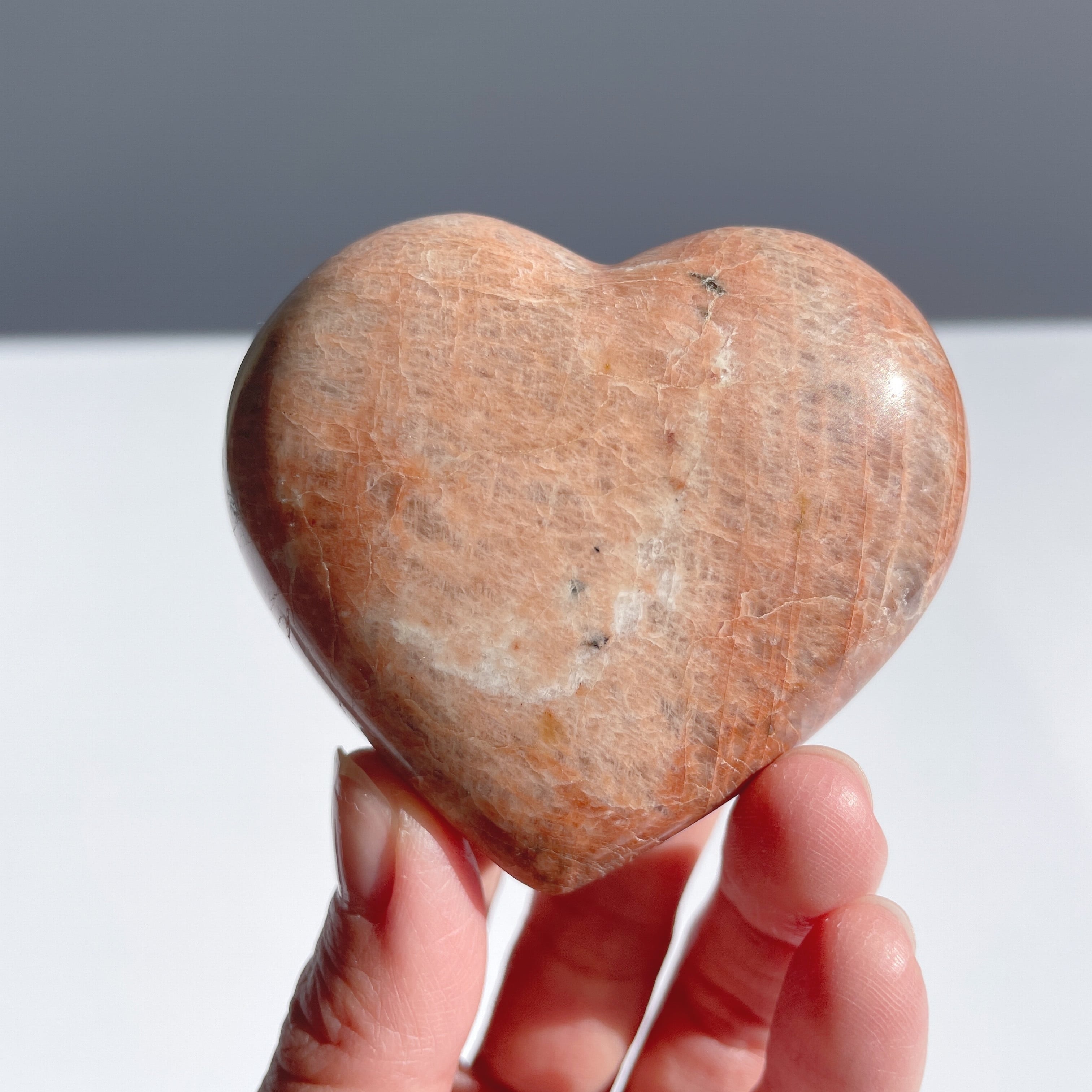 ピーチムーンストーン ハート02♡Peach Moon Stone♡天然石