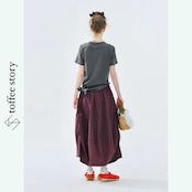 【2pattern】丸みシルエットの赤チェック柄スカート 《i0672》