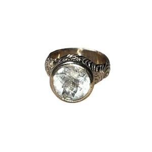 vintage gold color silver engraved ring