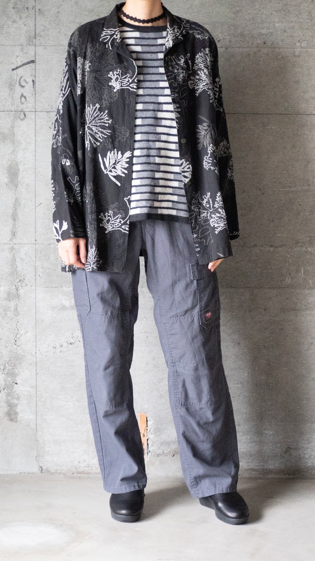 "富み子" 1990s Marine botanical print shirt