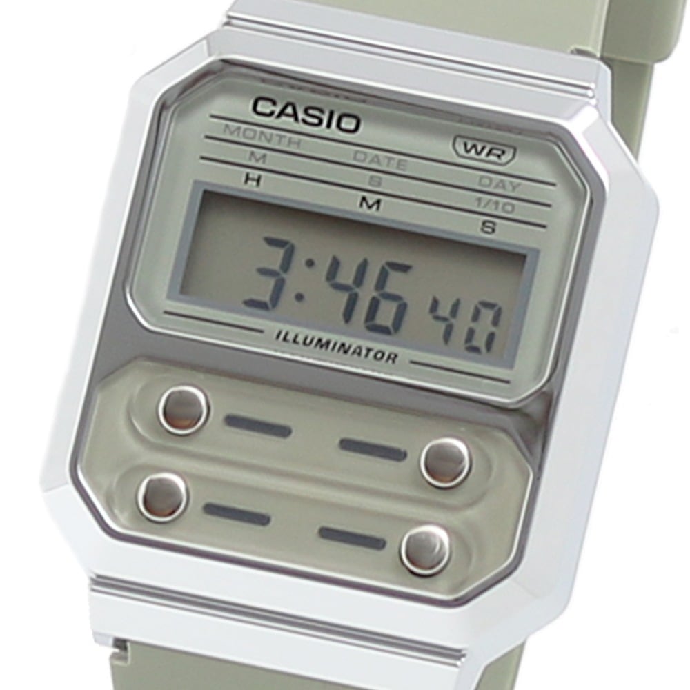 カシオ CASIO A100WE-7B 腕時計 ユニセックス シルバー クロノグラフ