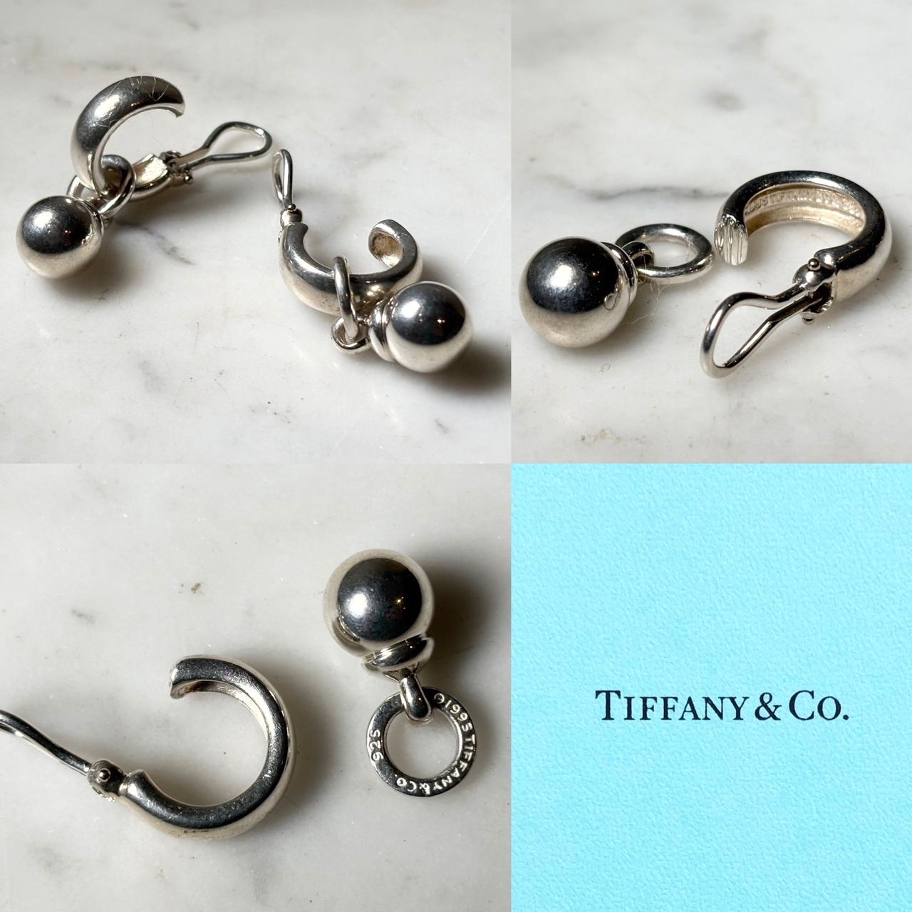 vintage 1995’s TIFFANY silver “ball dangle” earrings