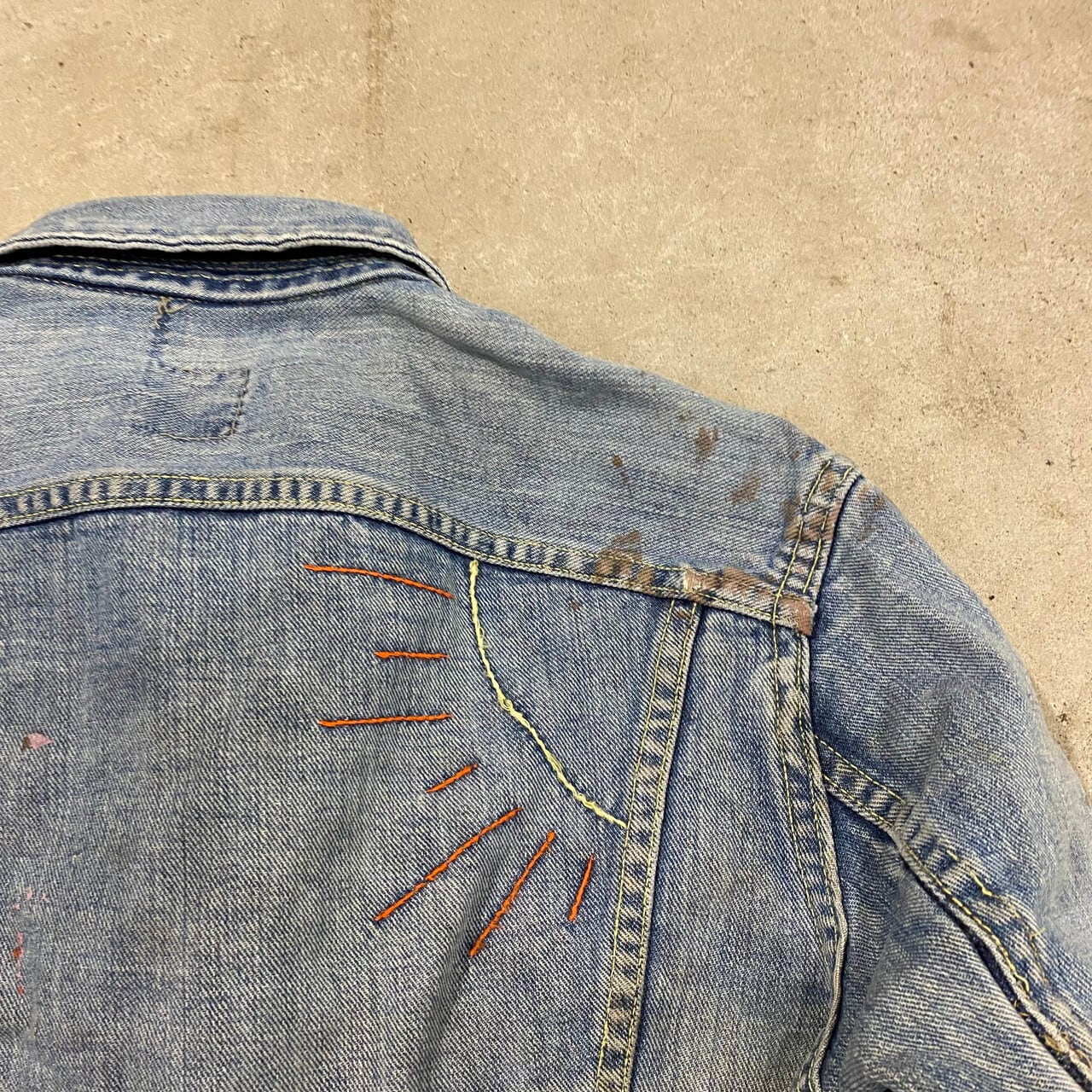 USA製 70年代 ビンテージ Lee リー 101-J 刺繍入り パッチワーク 