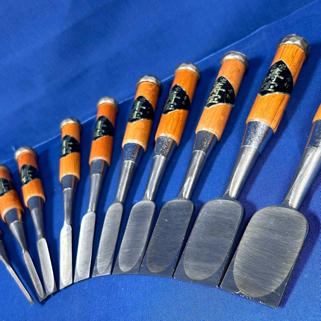 完売>ハニュウノミ製作所 / 真空寿宝 追入鑿 10本組〈全長215mm 完売>ハニュウノミ製作所 / 真空寿宝 追入鑿 10本組〈全長215mm