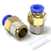 TAILONZ PNEUMATIC オスストレート6 mmチューブOD x 1/4 PTねじ継手PC6-02を接続するためのプッシュ(2個入り)