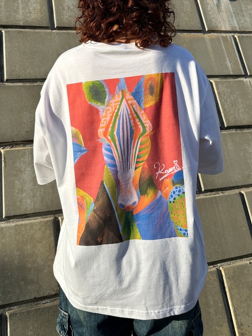 「Life」Cotton Back Print Big Tshirt