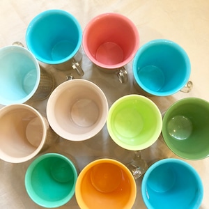 VINTAGE colorful raffiaware cups③④