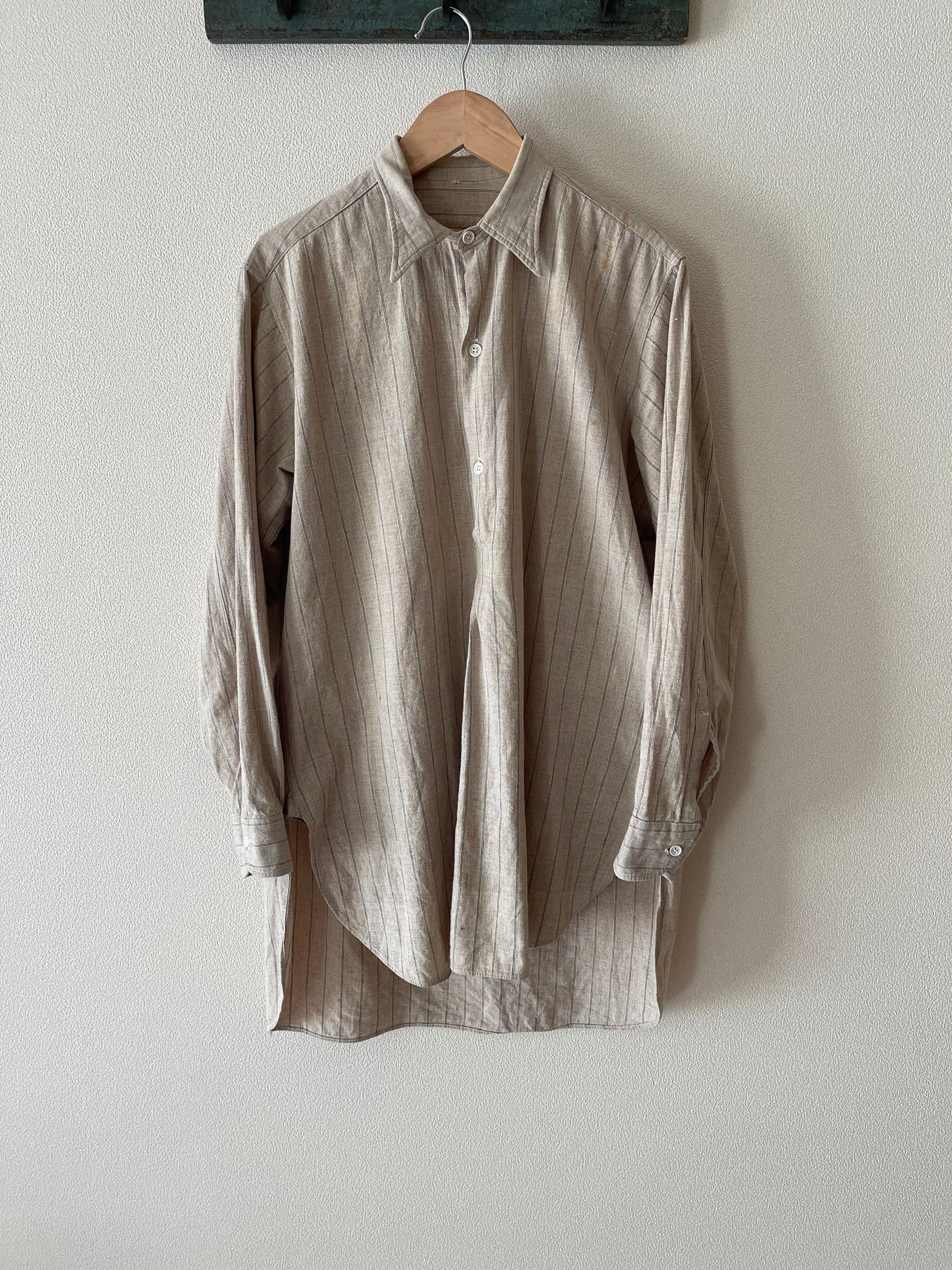 1940s French vintage cotton stripe shirts