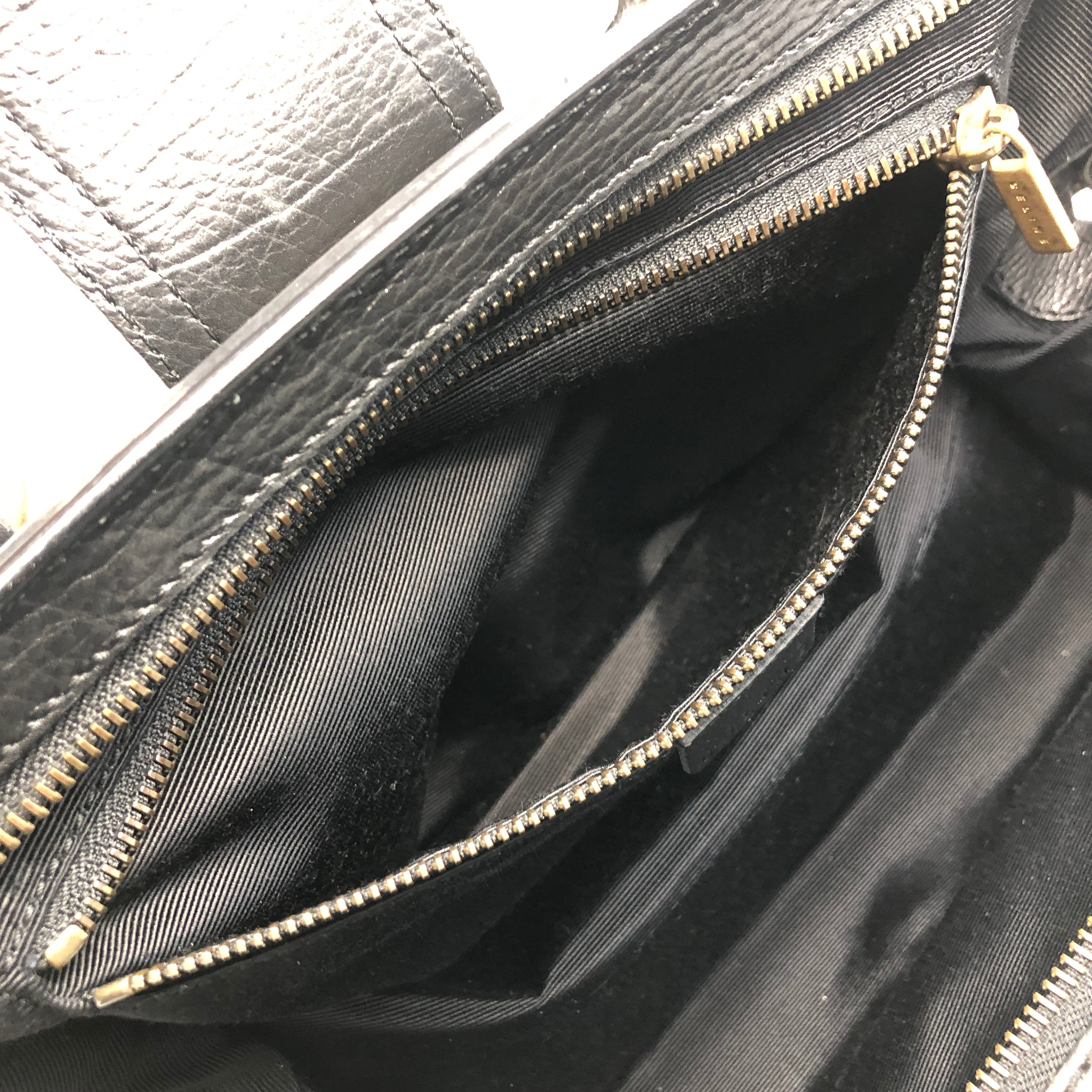 CELINE セリーヌ ハンドバッグ ブラック トリオンフ レザー vintage CELINE セリーヌ ハンドバッグ ブラック トリオンフ レザー vintage