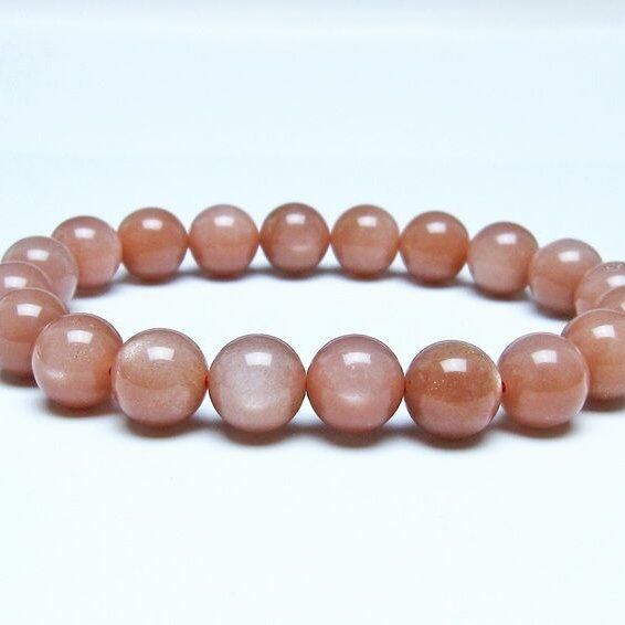 オレンジムーンストーン ブレスレット 10mm 一点物 メール便可 [M便 1/10] 111-48607