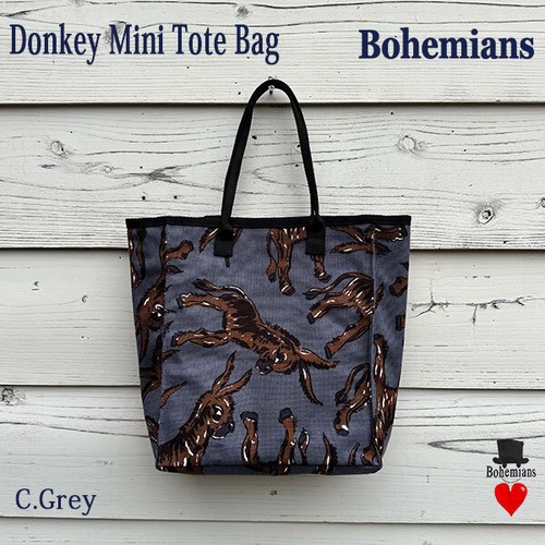 DONKEY CANVAS MINI TOTE BAG C.GREY ドンキー キャンバス ミニトートバッグ 小さめ 普段使い ボヘミアンズ BOHEMIANS 日本製