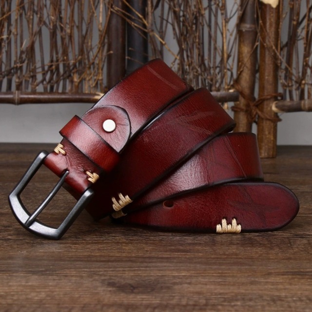 Single hole vintage leather belt ( 4color )