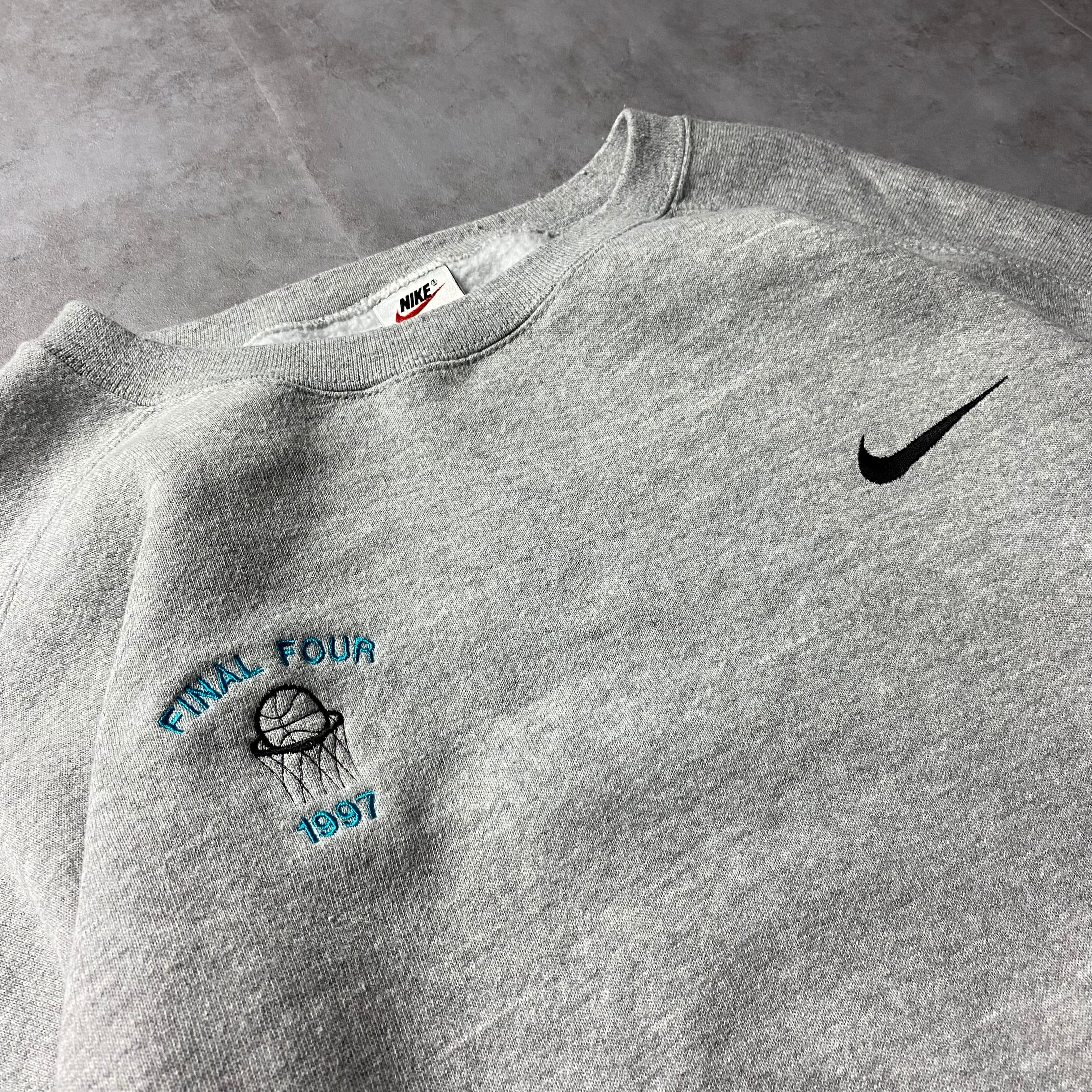 90s USA製 NIKE スウェット 刺繍ロゴ 白タグ ノームコア | used