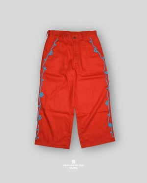 2 ORANGE X TURQUOISE FLOWER PANTS