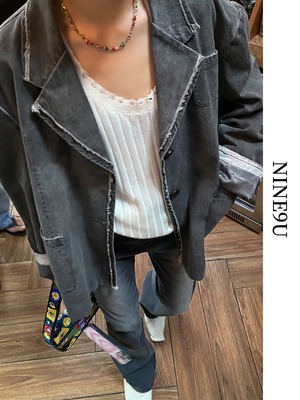 denim washing vintage jacket【NINE5795】