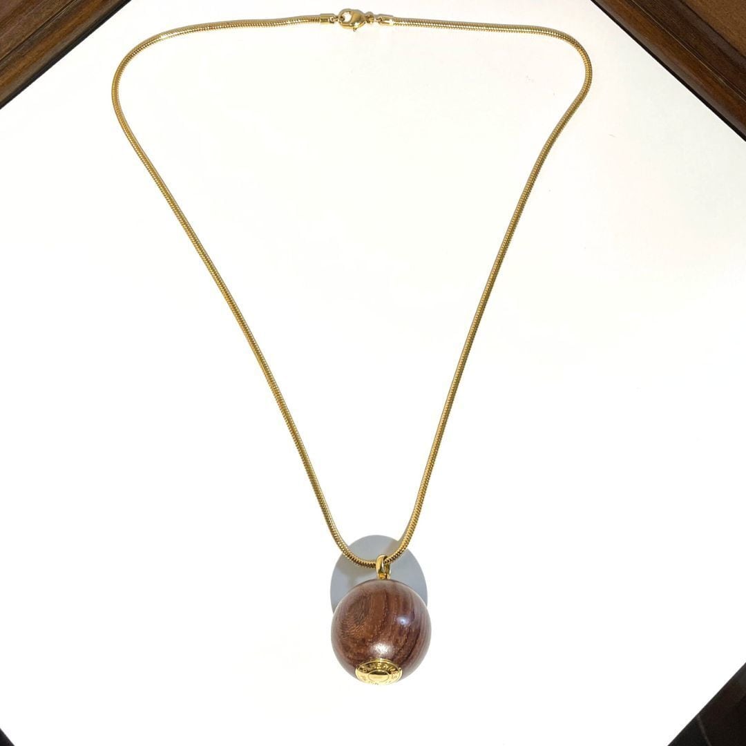 HERMES エルメス セリエ ウッドボール ネックレス ペンダント 