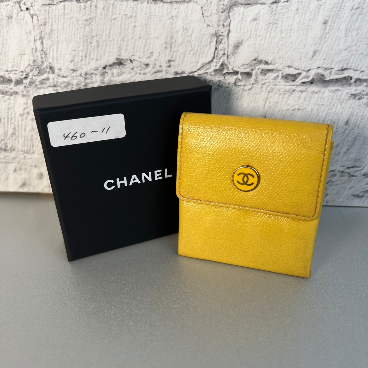【最終処分SALE】CHANEL シャネル ココマーク  キャビアスキン コインケース イエロー A-9022
