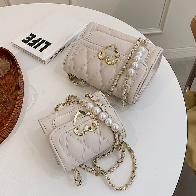 レディースサマーチェーン シングル 夏物 スクウェア メッセンジャーバッグ 手作りハンドバック27910488684