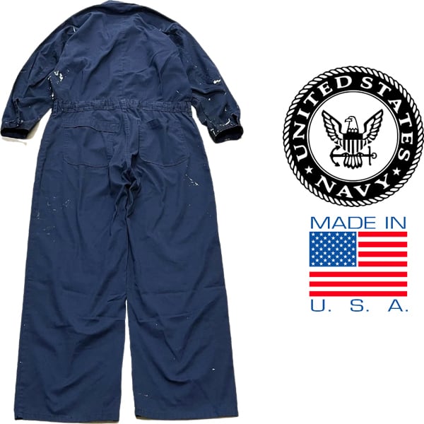 1点物◇実物アメリカ海軍ビンテージUSN紺つなぎツナギ作業服 1点物◇実物アメリカ海軍ビンテージUSN紺つなぎツナギ作業服
