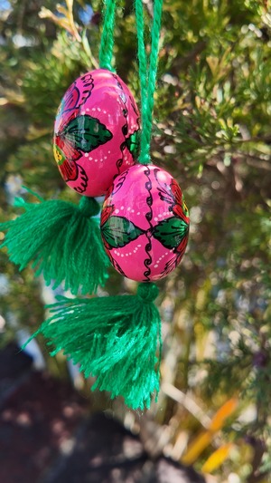 装飾用木製プィサンカ　小（イースターエッグ）　コロミヤモデル　