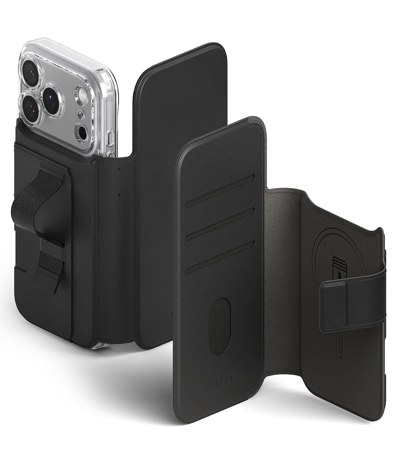 【Ringke】iPhone 17 Pro Max 対応 ケース フォリオグリップウォレット(ブラック)