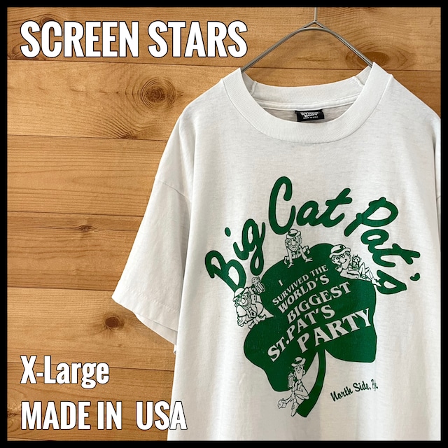 【SCREEN STARS】90s USA製 プリント 白 オールド Tシャツ ビンテージ ヴィンテージ US古着 アメリカ古着