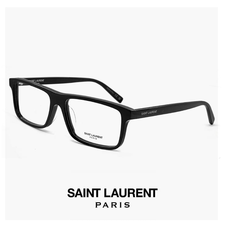 サンローラン メンズ メガネ SAINT LAURENT sl483 001 眼鏡 男性用 モデル スクエア 型 黒縁 黒ぶち フレーム  SAINTLAURENT アジアンフィット モデル 正規品