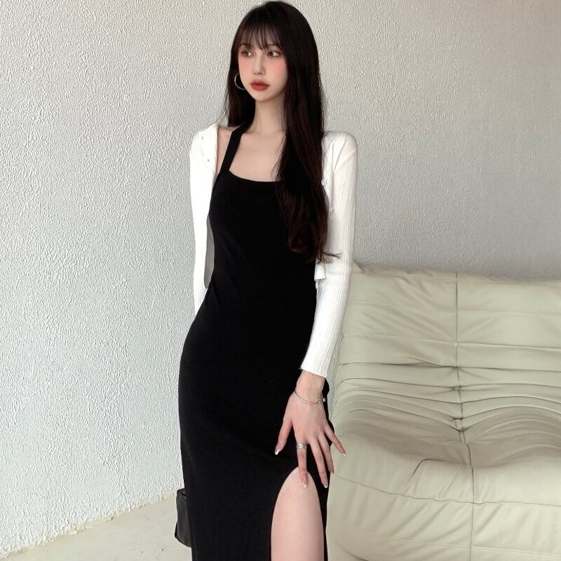 サマースタイルホルタースカート ドレス カーディガンレディース 夏物 YY-ファッション61375906498