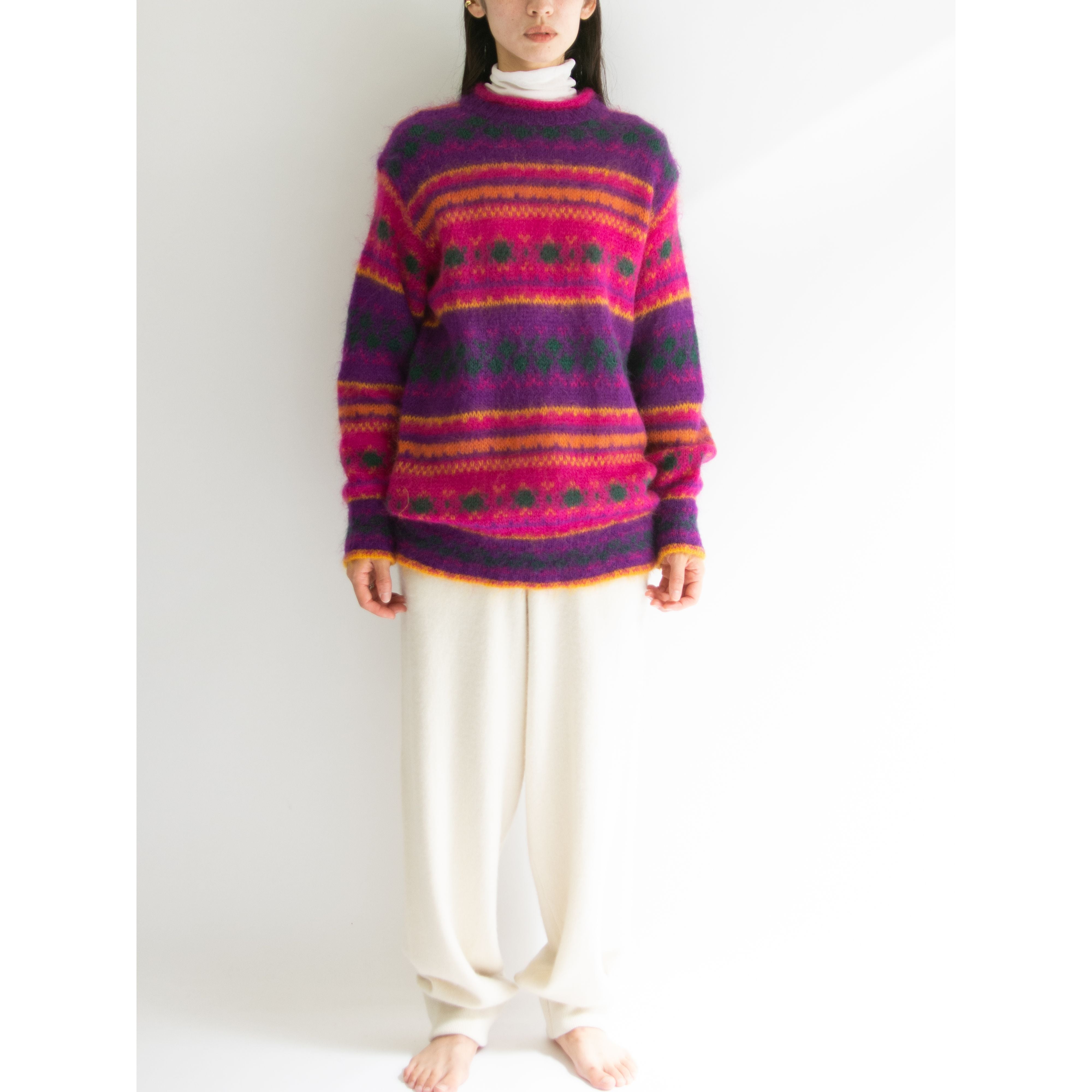 【UNITED COLORS OF BENETTON】Made in Italy Wool-Nylon Pullover Sweater（ベネトン イタリア製ウールナイロンプルオーバーセーター ニット）