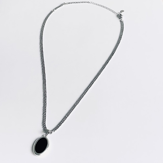 black enamel pendant necklace #186