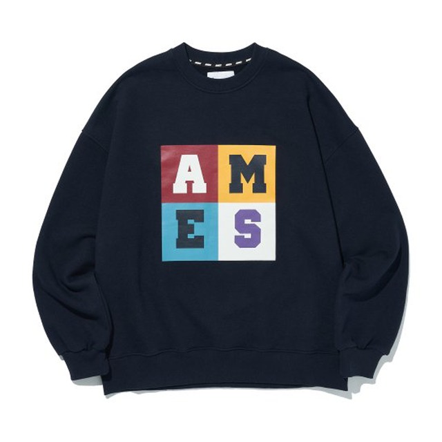 [AMES-WORLDWIDE] BOX LOGO SWEATSHIRTS_NV 正規品 韓国ブランド 韓国ファッション 韓国通販 韓国代行 トレーナー