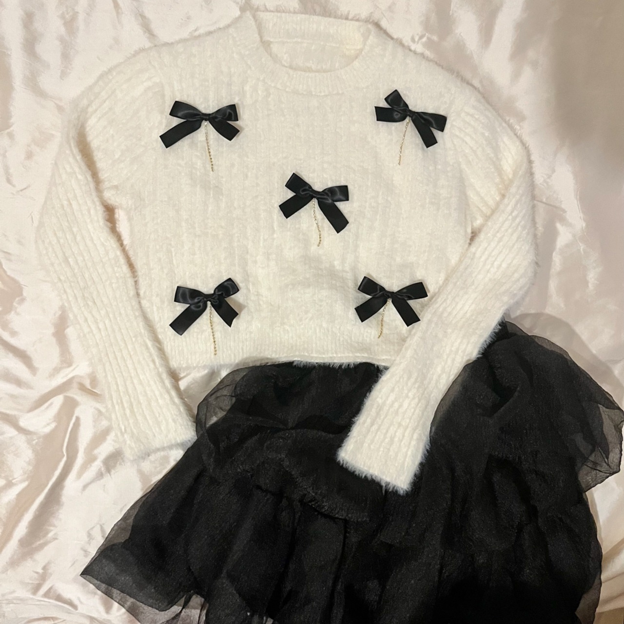 シャギーリボンチェーンニット LK1123