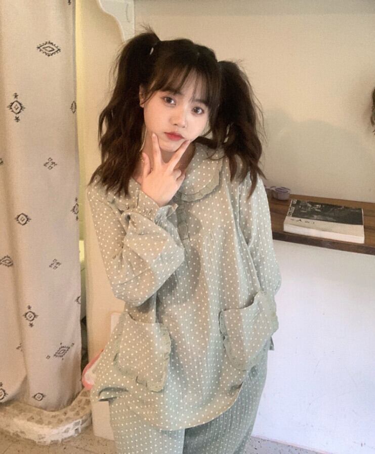 セット オータムグリーンシャツ カジュアルパンツ ロング 大人ガーリー スウィート キュート 秋物 モンロー21493697124