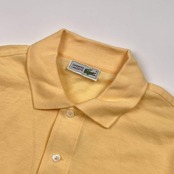 70s 80s CHEMISE LACOSTE シュミーズラコステ 文字ワニ 鹿の子 長袖 ポロシャツ 4/クリーム色 メンズ