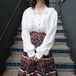 EU VINTAGE Vogelsang PEARL BUTTON LACE COLLAR DESIGN BLOUSE/ヨーロッパ古着パールボタンレース襟デザインブラウス