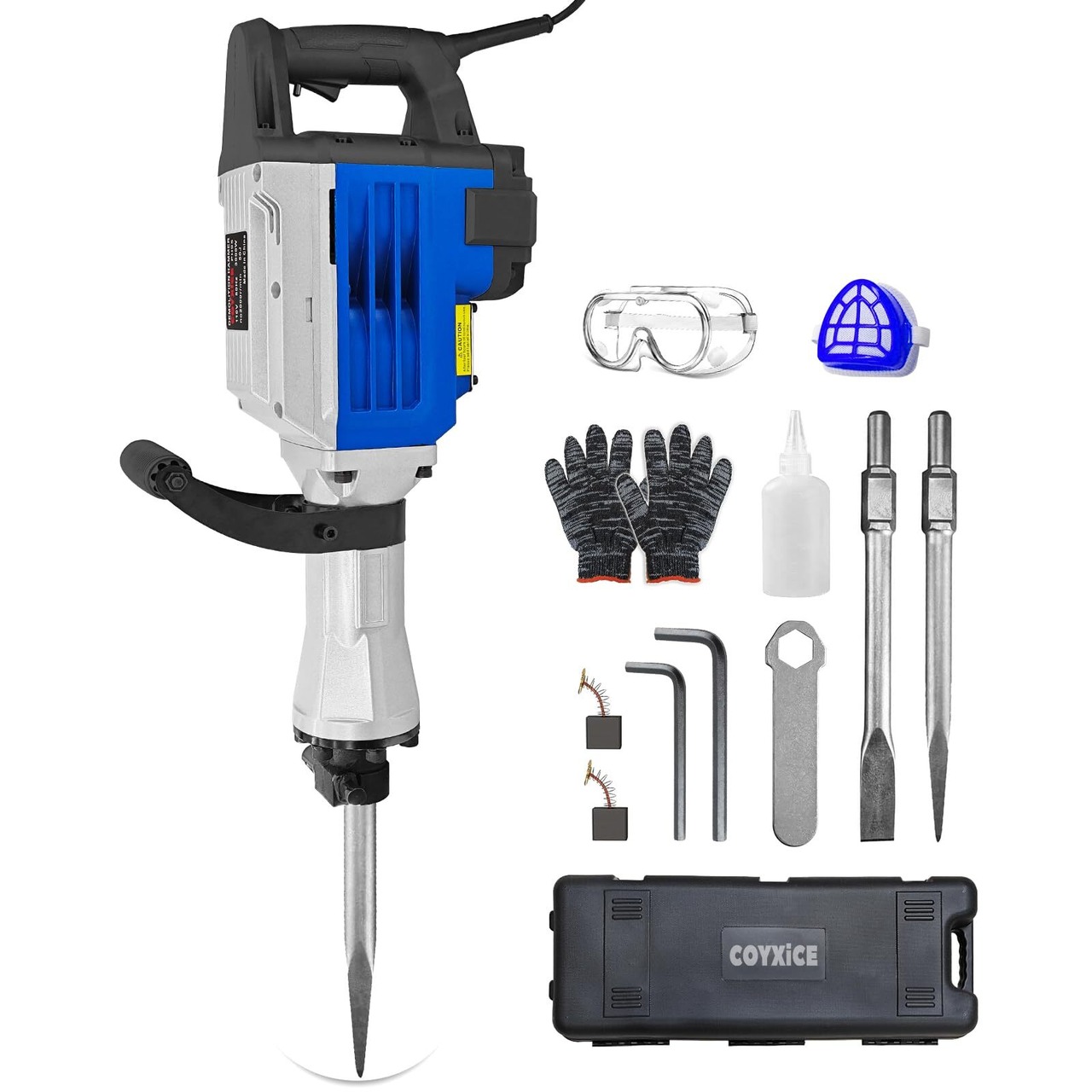 COYXiCE 電動 コンクリート破砕機 はつり 3000W コンクリートハンマー 