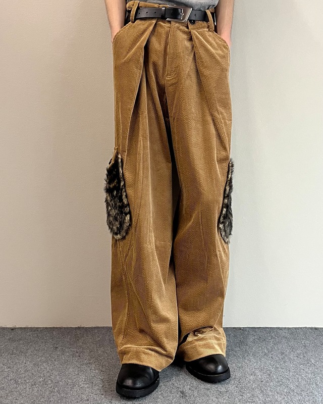 【26/AW Oscar Ouyang】Brown corduroy cargo trousers