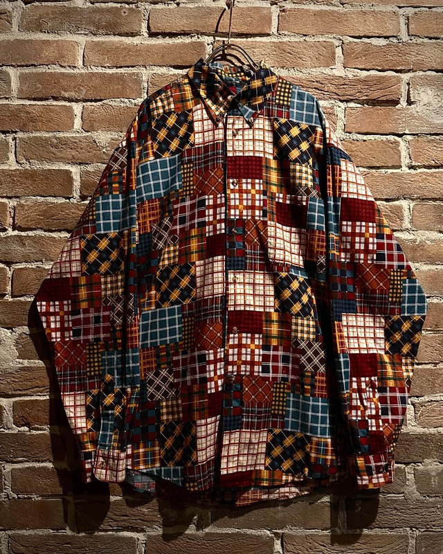 【Caka act3】“NAF NAF” Patch Work Design Vintage Loose L/S Shirt