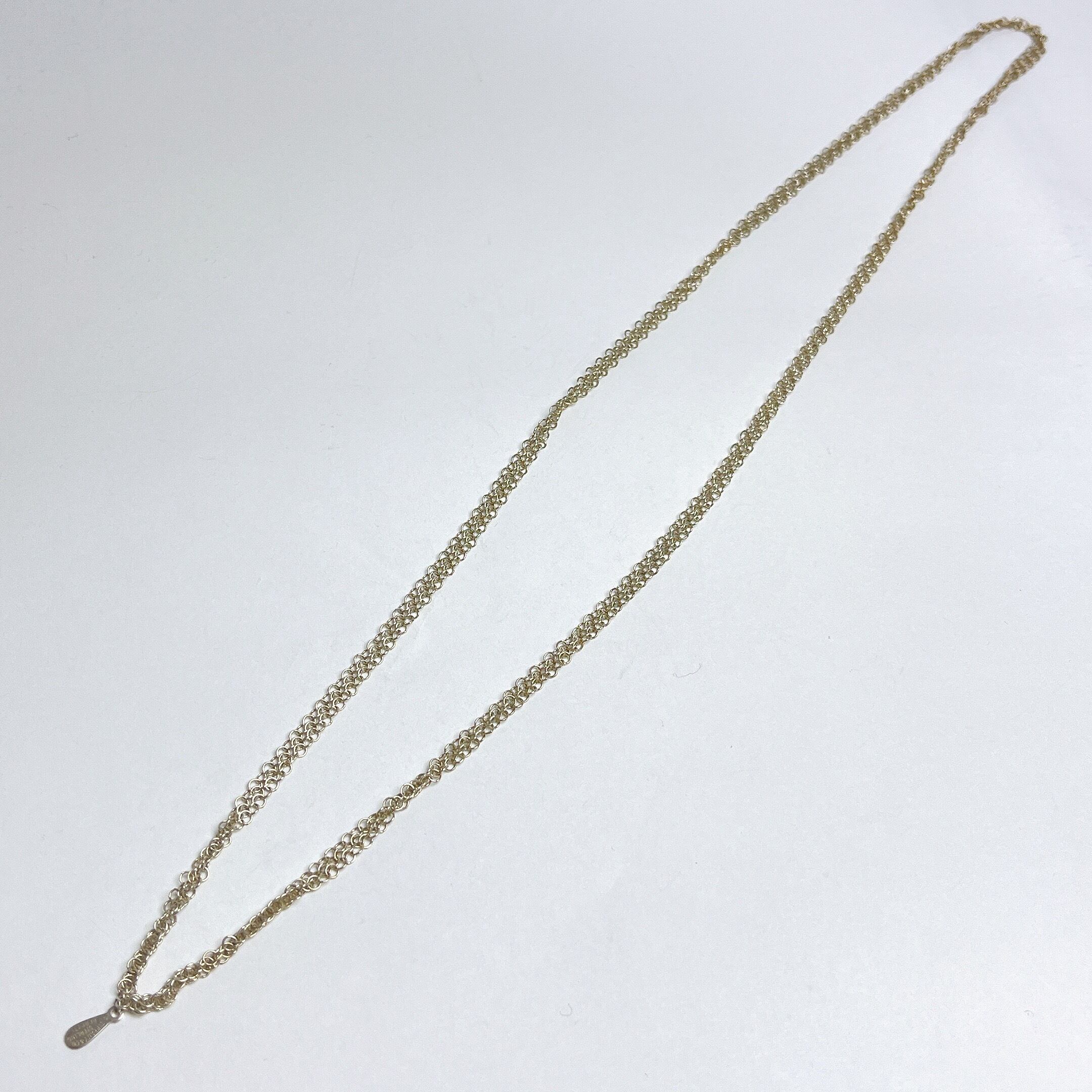 1034 ティファニー サマセット メッシュ チェーン ロング ネックレス 