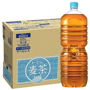 【努力特価】CCL やかんの麦茶 from 爽健美茶 ラベルレス 2LPET×8本