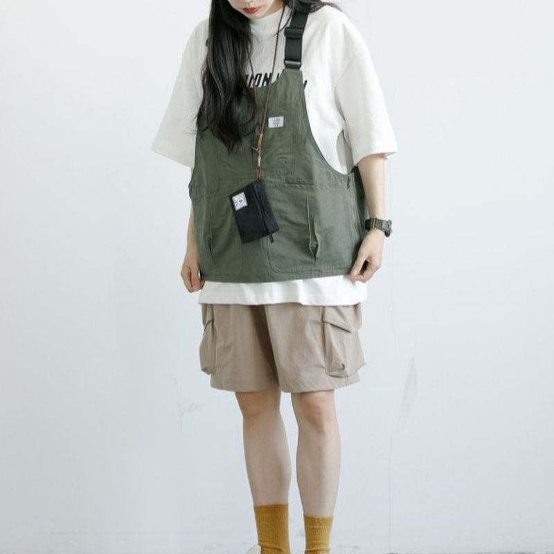 オーバーオール風 アウトドア ワークベスト≪1Color≫【T308