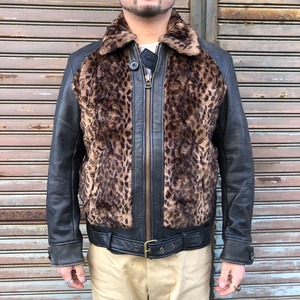Vintage Leather Grizzly Jacket 再構築 熊ジャン オワジャン ヴィンテージ グリズリージャケット レザー ムートン 40s 50s ライダース 豹柄 レオパード