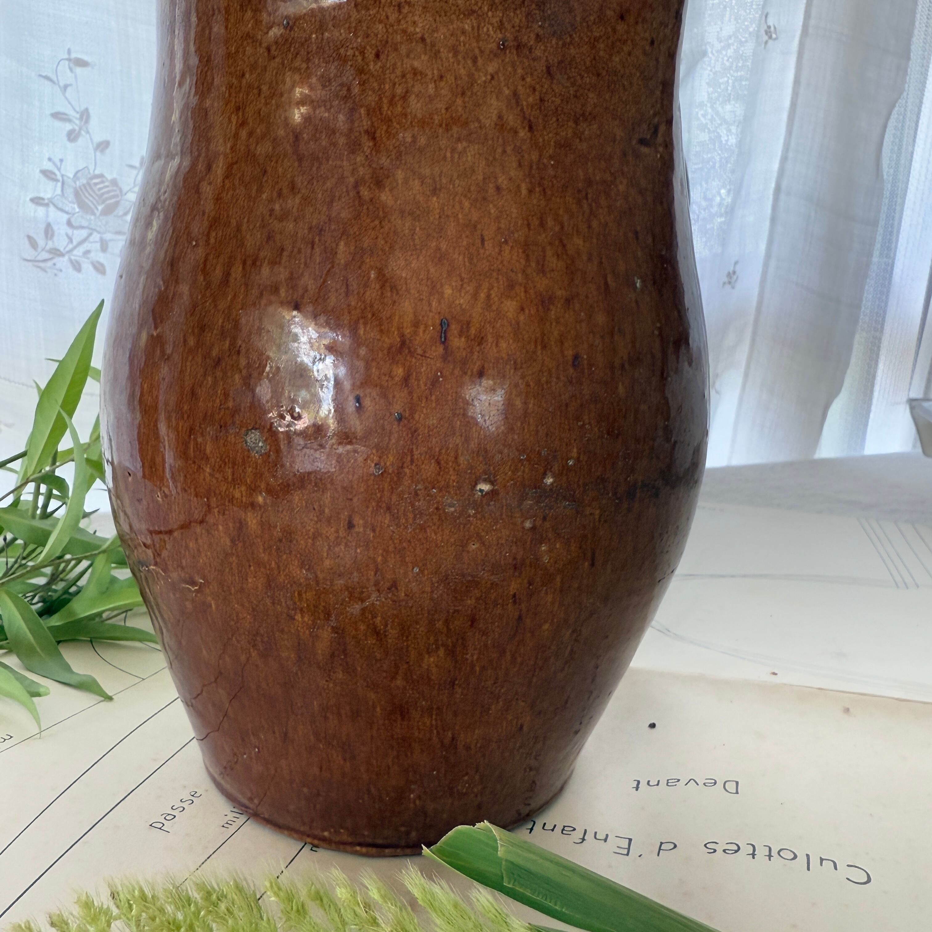 19th Century Provancal Terracotta Water Jug-Large Glazed