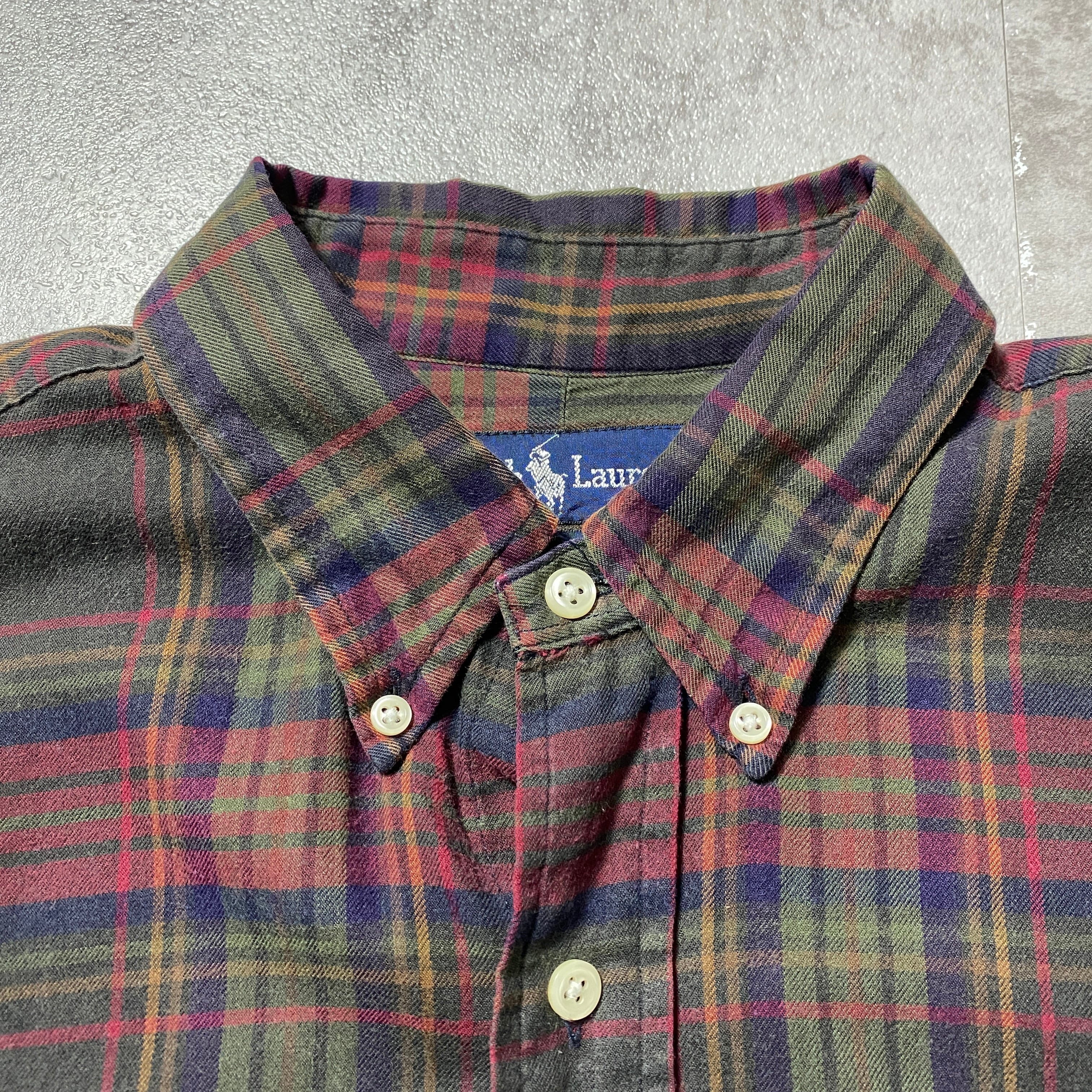 00's Ralph Lauren ラルフローレン 刺繍ワンポイント ポニー チェック