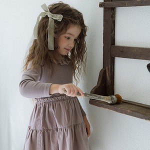 秋フリル切り替えワンピース