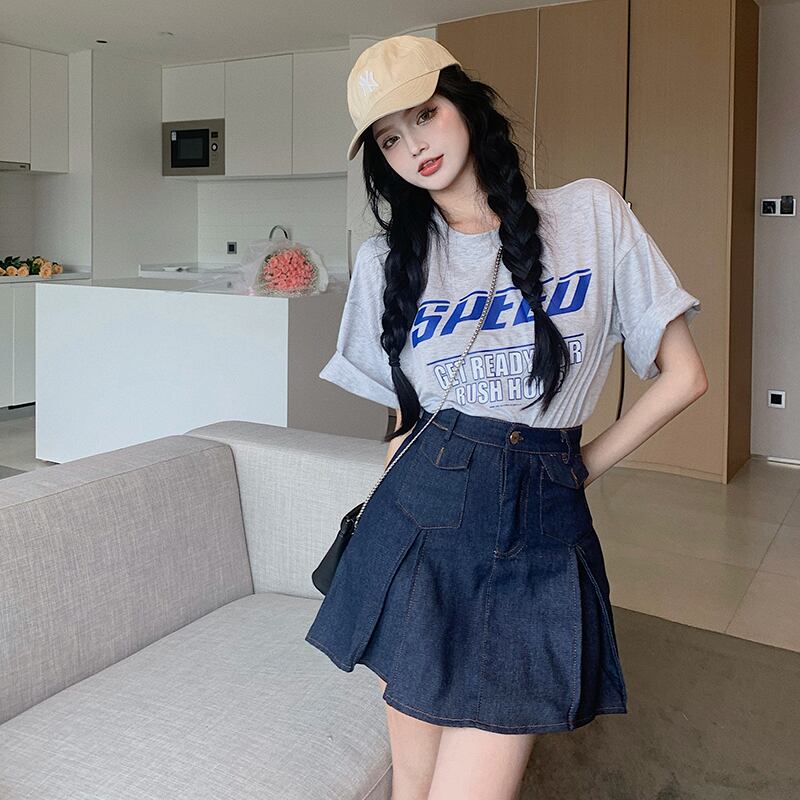 サマープリントルーズTシャツ スカート 大人ガーリー スウィート キュート カジュアル 夏物 ドラファッションホール7434939357