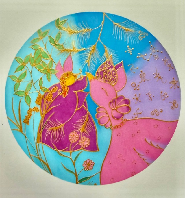 11) 宇宙からの癒し❣️マウントシャスタ「スピリチュアル・エナジー」アート小型「Fairy ＆ Bird Playing」