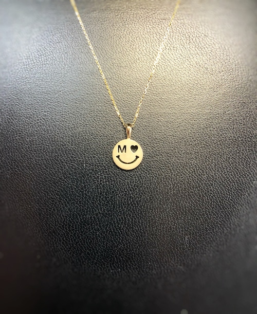 ladies' / K18YG. イニシャル&♡smile necklace