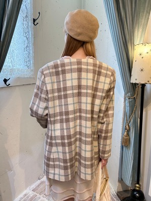vintage pale tone check jacket